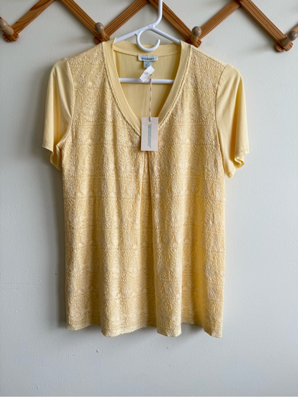 Sundance Embroidered Vneck tee